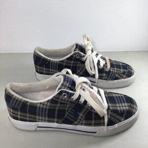 Polo by Ralph Lauren Plaid Sneakers - Navy and Cream